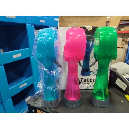 Water Misting Fans Portable Personal Handheld Spray Fan Cooling Outdoor Cooler, Pack of 3 (Blue/Green/Pink)