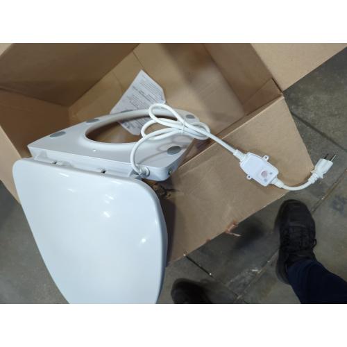 Heated Toilet Seat with Temperature Display and Built-in Side Controls, 3-Speed Heating Mode Elongated Toilet with Earth Leakage Protection, Slow Close Warming Toilet Seat with Auto Night Light