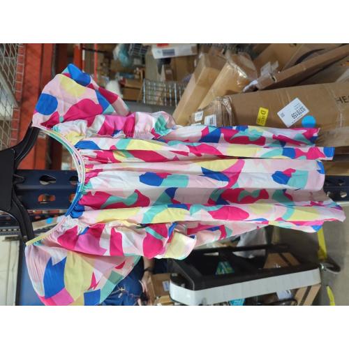 Size XL Women's Personalized Abstract Non Positioning Print Set Head Ruffle Short Sleeve Tunic