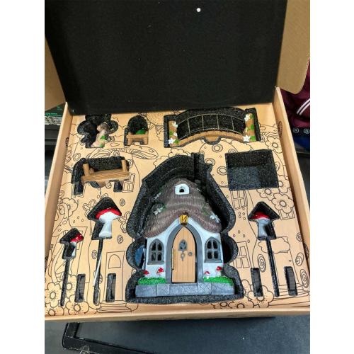 WILD PIXY Fairy Garden Kit - 13 Piece Glow in The Dark Accessories with 7.1 Outdoor Fairy House with Opening Door and Solar LED Light, Garden Door for Trees, Stones, Indoor/Outdoor Decor