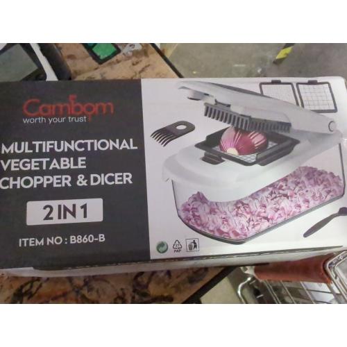 Cambom Vegetable Chopper With Container, Multifunctional Food Chopper Onion & Vegetable Cutter Dicer With 8 Blades, Carrot & Veggie Slicer 12 Blades