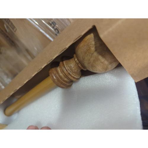 Size 28 to 48 inch Color Brown Bee & Willow Amos 28 to 48-Inch Single Curtain Rod Set in Natural Oak