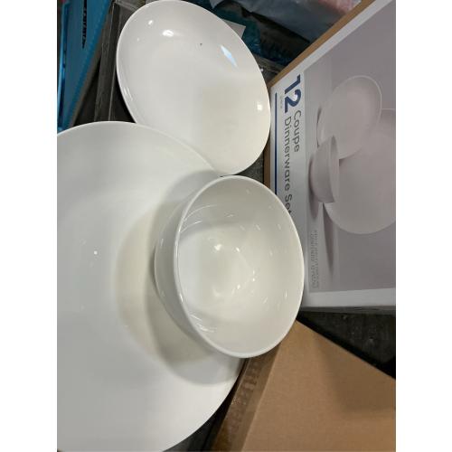 Simply Essential Coupe 12-Piece Dinnerware Set in White