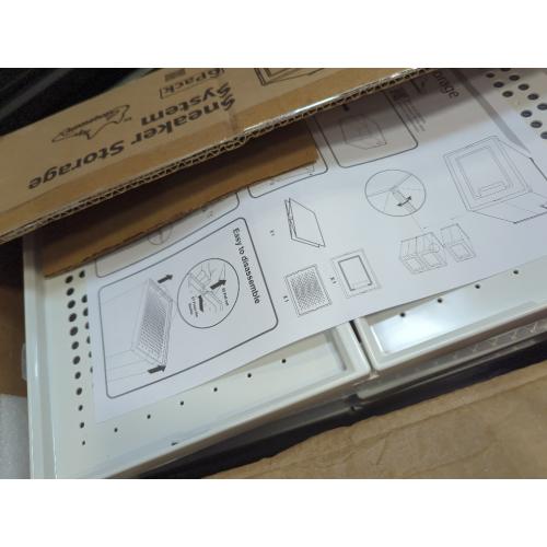 WHITE LARGE 6 pack - 14.6 Inches Long for BIG Shoes & Sneakers, Shoe Storage Organizer, Shoe Storage Boxes, Shoe Box Clear Plastic Stackable, Shoe Containers, Shoe Organizer for Closet