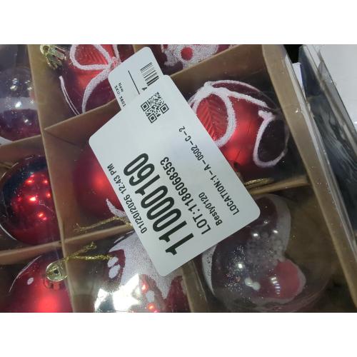 Heyiwell 2.36 Inch/9pc Shatterproof Christmas Ornament Balls,Christmas Hanging Balls Decorations for Xmas Trees and Holiday Decor,White Red