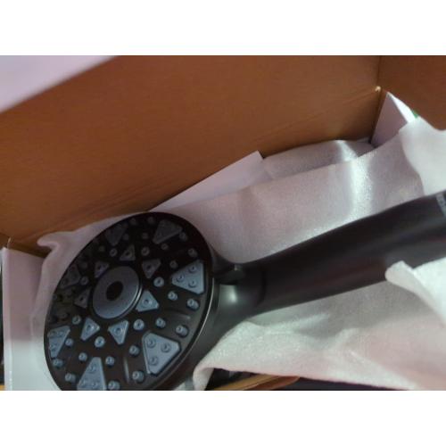 High Pressure Shower head with Handheld 7 Modes, Built-in Power Wash to Clear Tub. Tile & Pets, 5” High Flow Hand Held Hydro Rain Showerhead with Stainless Steel Hose and Adjustable Bracket-Matt Black