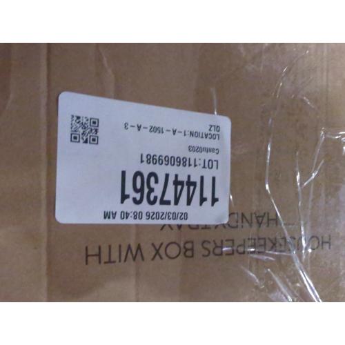 Navaris Cleaning Caddy with Handle - Metal Cleaning Product Storage Organizer Box for Housekeeping Products for Bathroom Kitchen Home - Vintage Design