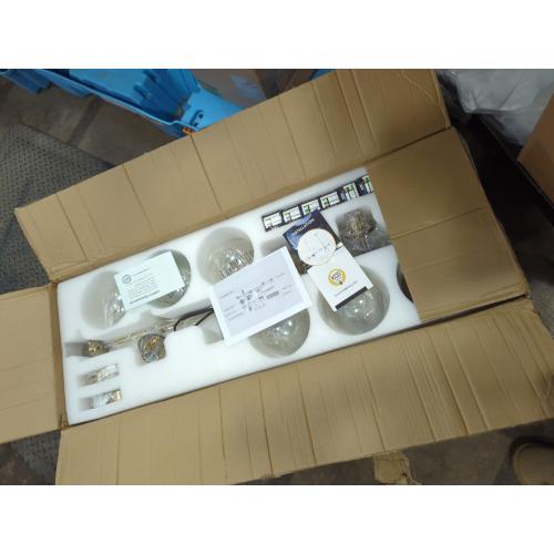 Modern Gold Chandelier Rectangle Pendant Light Ammber Globe Glass Sputnik Chandeliers Hanging Light Fixture 16-Light