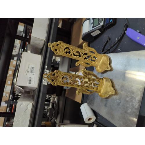 Brass Wall Hanging Diya for Home Decor , Office Decor , Gifting ( Pack of 2 ) Color : Gold , Size : 11 Inch