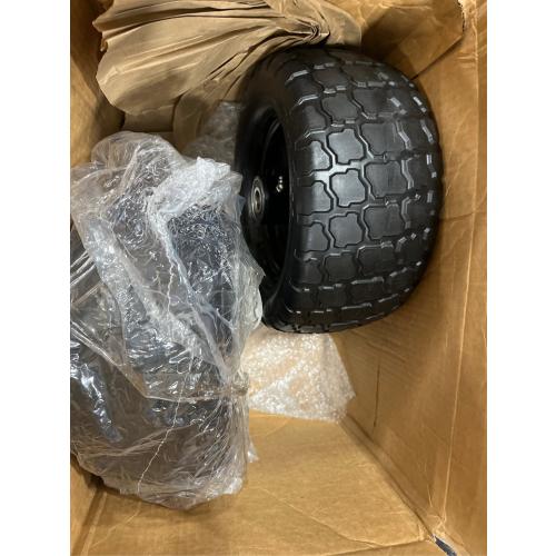 11x6.00-5 Lawn Mower Tires Flat Free, Zero Turn Mower Front Tires, 11x6-5 Solid Mower Wheel for Residential and Commercial, 3/4 and 5/8 Bearing, 6- 8 Center Hub, Load 400lbs, 2Pk Black