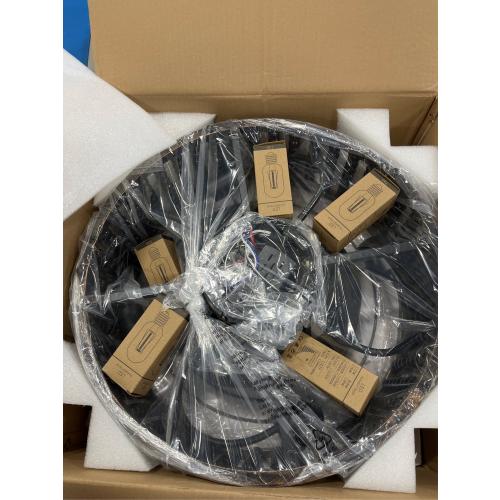 Ceiling Fans with Lights and Remote - Bulbs Included, Caged Fandelier with Handcrafted Beaded Décor 19 inches Reversible Flush Mount Installation Ceiling Fan, Gloss Black