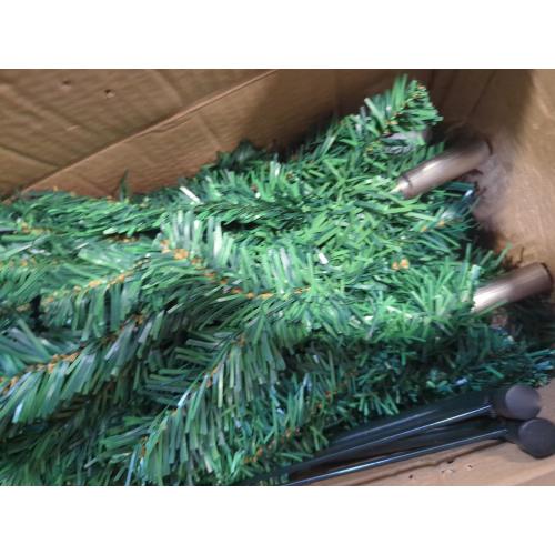 76 Inch Cross Christmas Tree with 2 Lights Strings and Garland Jesus Christ Catholic Cross Decor Decoration Foldable Xmas Tree for Indoor Outdoor Holiday, Yard, and Church Nativity Scene Decor