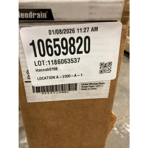 Neodrain Brushed 48-Inch Linear Shower Drain,with 2-in-1 Flat & Tile Insert Brushed Cover, Rectangle Shower Floor Drain, Floor Shower Drain with Adjustable Leveling Feet, Hair Strainer