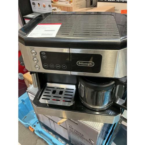 De'Longhi UPGRADED All-in-One Combination Coffee Maker & Espresso Machine   Advanced Adjustable Milk Frother for Cappuccino & Latte   Glass Coffee Pot 10-Cup, COM532M black