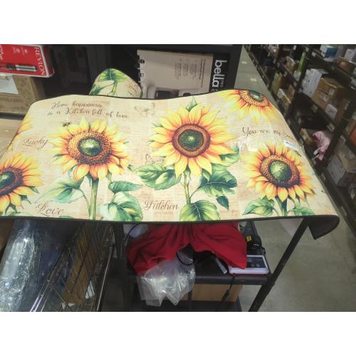 ACZHHZC Sunflower Kitchen Rug 2 Piece Set, Non-Slip Absorbent Washable Runner Carpet Home Vintage Farmhouse Kitchen Decoration 17x30 17x47 Inches (Yellow)