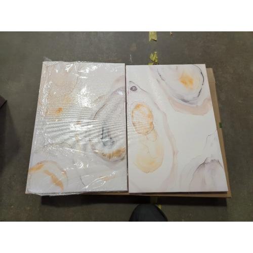 2Pcs Oyster Canvas Wall Art Abstract Coast Wall decor watercolor pictures Minimalist oyster shell prints Beach shell painting artwork for Dining room gallery Home Decoration