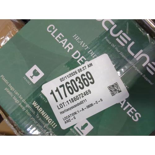 FOCUSLINE 100 Count 6 Inch Clear Plastic Plates, Disposable Heavy Duty Salad Dessert Plates- Premium Hard Plastic Plate Fancy Disposable Clear Plate for Weddings, Parties and Events