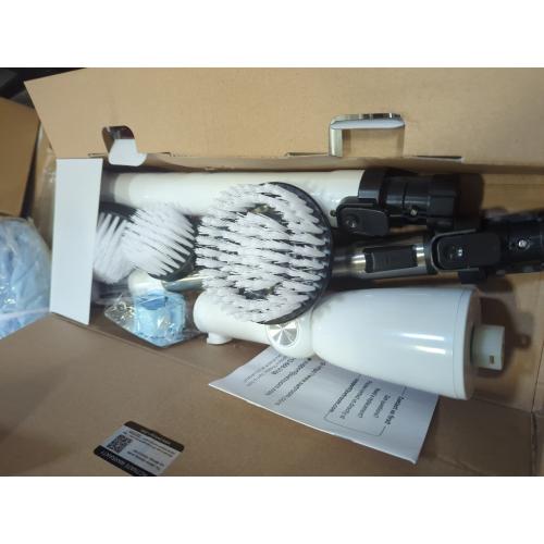 Color Black and White Electric Spin Scrubber, 2024 Upgraded Bathroom Cleaner, Power Shower Cleaning Brush with Extendable Handle & 4 Brush Heads, Dual Speed & USB-C Charging, Shower Scrubber for Bathtub, Tile, and Floor
