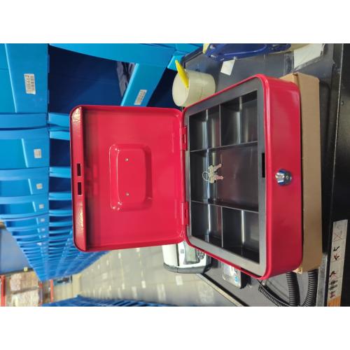 Red Portable Safety Cash Box with Organiser
