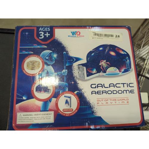 W&O Galactic Aerodome with LED Lights - Inflatable Space Fort for Kids Aged 3-12, Inflates in Seconds Creating an Immersive Galactic Experience (Fan Not Included)