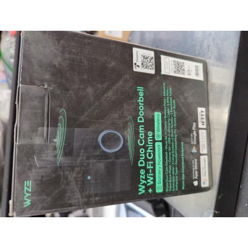 Wireless Duo Cam Video Doorbell (with Chime), Battery Powered, 2K Full HD Video, 2 Cameras, 2-Way Audio, Night Vision