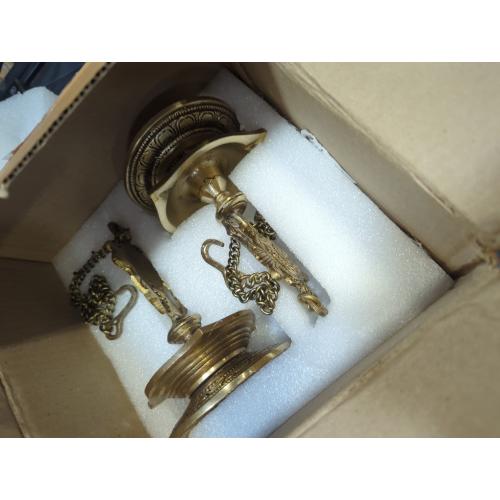 StonKraft - Pair of Brass Hanging Diya, Oil Lamp, Lamp for Home and Office (Hanging Length 25.75)