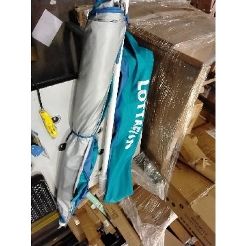 Beach Shelter Umbrella Premiere UPF 50  Umbrella Shelter for Sun and Rain Protection for Adult (10-Foot, Blue Green)