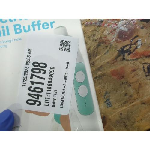 Frida Baby Electric Nail Buffer | Safe   Easy Baby Nail File, Baby Nail Clippers   Nail Trimmer Kit for Newborn, Toddler, Children's Fingernails/Toenails, 4 Buffer Pads, LED Light, Storage Case, White