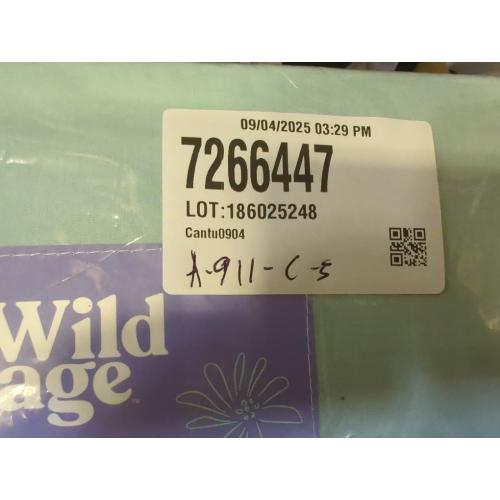 Wild Sage Brushed Cotton Percale 300-Thread-Count Queen Sheet Set in Strato Blue