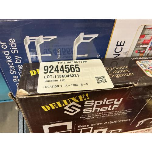 Spicy Shelf Deluxe - Expandable Spice Rack and Stackable Cabinet & Pantry Organizer (1 Set of 2 Shelves) - As seen on TV Deluxe (Spicy Shelf Organizer) - Pantry Organization - Pantry Spice Organizer