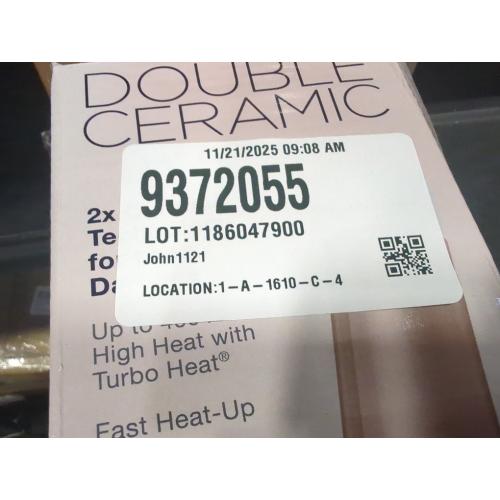 Conair Double Ceramic 1-1/2 Inch Curling Iron, 1.5-Inch Barrel Creates Soft Waves and Curls, Hair Curler for Use on Medium and Long Hair, White