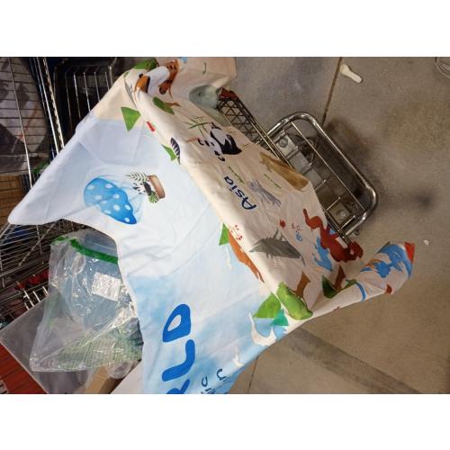 Riyidecor Kids Map Tapestry 59Wx51H Inch Blue World Cartoon Animal Cute Educational Geography Learning Tools Continents Wildlife Wall Hanging for Boys Girls Home Dorm Decor Art Living Room Bedroom