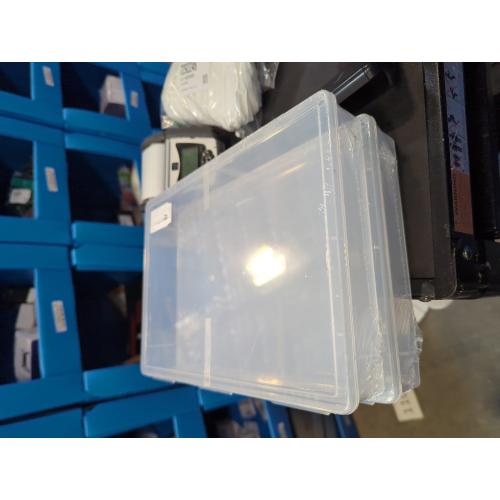 2 Pack Clear 8.5x11 Plastic Storage Containers for A4 File, 8.5x11 Letter File, Magazine Document, Pencil Box, Thick Scrapbook Storage Box for Crafts, Art Supplies, Crayon, Office Supplies, Washi Tape. (2)