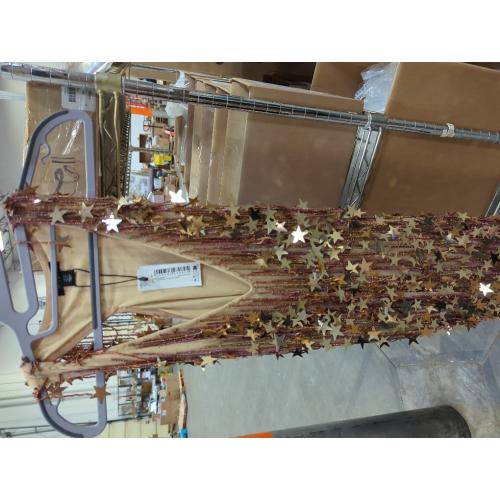 Size 6 Star Tassel Beaded Plunge Mini Dress