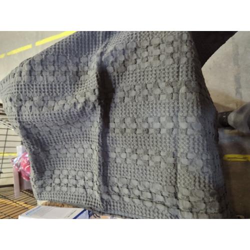 VHC Brands 100% Cotton Waffle Weave Twin Blanket 66x90 & Sham Set of 2 (20x26), Lightweight Spring & Summer Bedding, Boho Farmhouse Bedroom Decor for Bed, Couch, or Sofa, Dark Grey