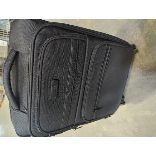 KROSER Softside Expandable Carry On Luggage with Spinner Wheels & Built-in TSA Lock, Durable Suitcase Rolling Luggage with USB Port, Carry-On 20-Inch, Black