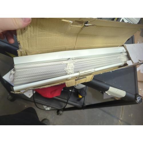 Size 32x48 Color White Cordless Room Darkening 1 in. Vinyl Mini Blind for Window or Door - 32 in. W x 48 in. L