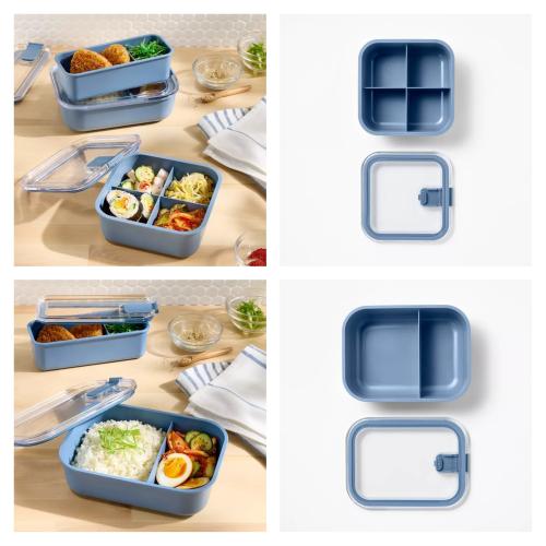 (2) Bento Food Storage Container Blue - Figmint