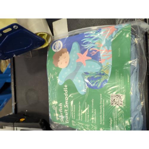 3-6 Months Blue GROWNSY Transitional Swaddle Sleep Sack 3-6 Months, Starfish Design Baby Swaddle Sack, Dual-Zipper for Easy Diaper Changes, Proper Hip Development & Openable Foot Button, 12-20lbs, Blue