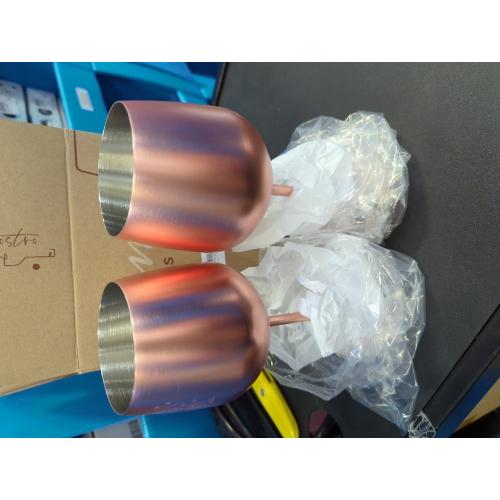 Gusto Nostro Stainless Steel Wine Glass - 18 oz - Unbreakable Rose Gold Wine Glasses for Travel, Camping and Pool - Fancy, Unique and Cool Portable Metal Wine Glass for Outdoor, Picnics (Set of 2)