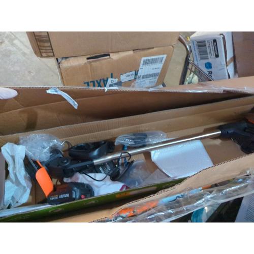 21V Electric Weed Eater, Cordless Brush Cutter Trimmer with Adjustable Pole & Battery-Powered, Lightweight & Low Noise, Foldable 3-in-1 Weed Wacker for Outdoor, Garden and Yard Use