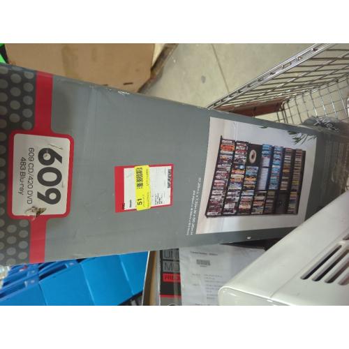 DVD Storage Tower with Adjustable Shelves, 8-Tier DVD Rack Tower for CDs, DVDs, Blu-Rays, Video Games, Rustic Brown Multimedia Storage Cabinet, Media Shelf Organizer for Living Room. Maybe missing pieces