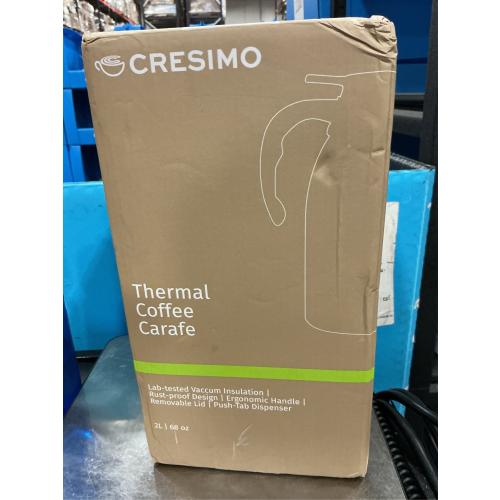 Cresimo Thermal Coffee Carafe 68oz / 2L - 12 Hours Hot Beverage Dispenser, Insulated Stainless Steel Carafe for Liquids, Coffee Carafes For Keeping Hot Water Dispenser for Parties - Large Tea Flask