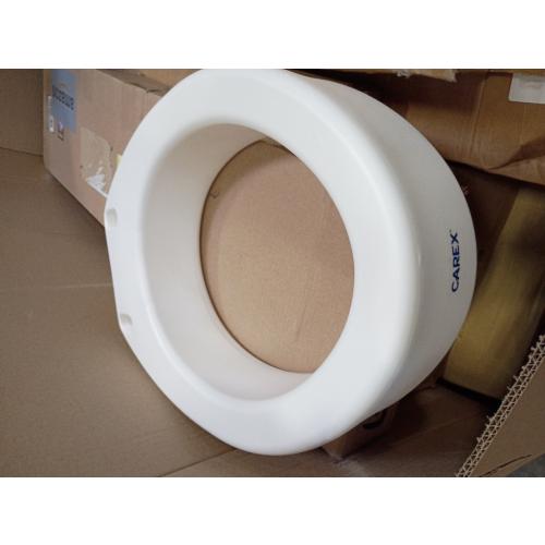 Carex Health Brands Hinged Elongated Toilet Seat Riser, Adds 3.5 Inches of Height to Toilet, 300 Pound Weight Capacity, Raised Toilet Seat, White (FGB32100 0000)