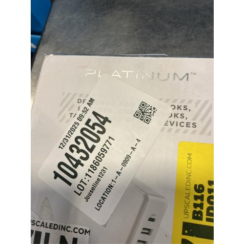 Platinum™ - 95W 8’ USB-C 3-Port Wall Charger with 87W USB-C Power Delivery for MacBook, iPad, iPhone, Chromebook or USB-C Laptops - White