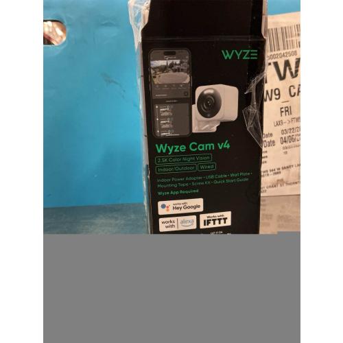 WYZE Cam v4 (Latest Model), 2.5K AI Security Camera, Indoor/Outdoor Cameras for Home Security, Baby Monitor & Pet Camera, Vibrant Color Night Vision, No Subscription Required, Free Expert Help