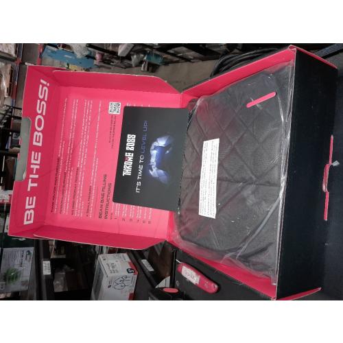 Throne Boss Gaming Bean Bag Chair Cover for Adults with High Back, Black – Floor Gaming Chair Cover, Easy to Clean Fabric, Large Side Pockets, Headphone Hanger, Requires 200 Liters Polystyrene Beans