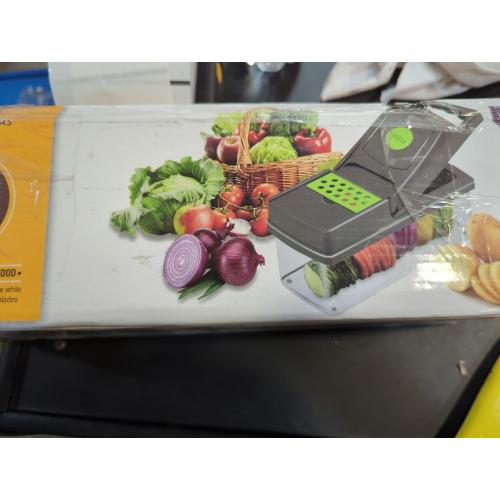 KitchenHelper 14 in 1 Mandoline - Food Chopper, Cutter, Dicer, Grater, Peeler, Slicer, Egg Separator, and Rinse Basket