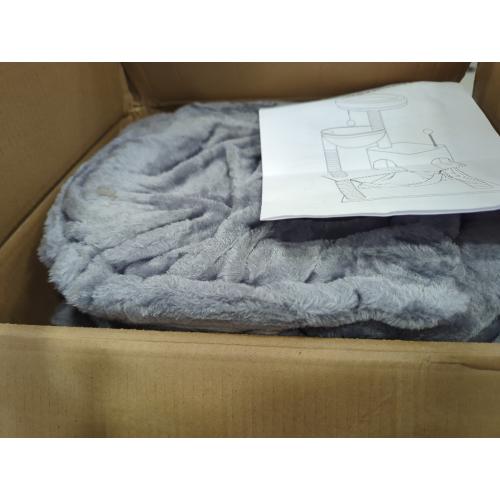 YUNIQUE Cat Tree with Cat Condo and Big Hammock, Grey
