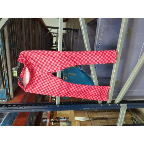 Size L- Women Casual Straight Wide Leg Flare Pants High Waist Baggy Checkerboard Printed Trousers Joggers 90s Streetwear